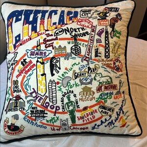 Catstudio Chicago Embroidered Pillow20x20”